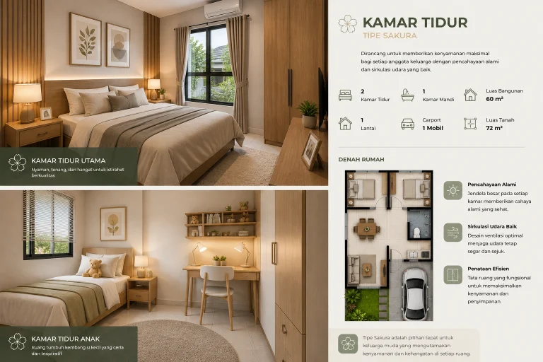 tipe sakuran landscape kamar tidur